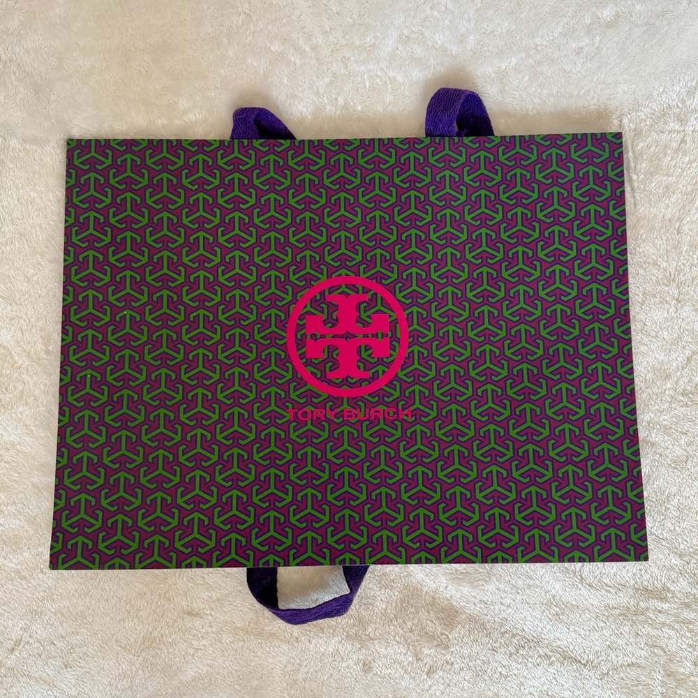 Tory Burch Geometric Tote with Pink Logo
